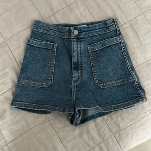 Aritzia high waist blue shorts